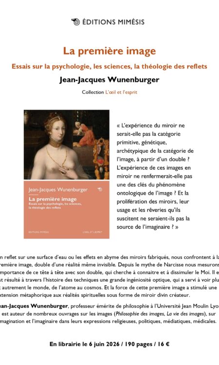 La première image, livre de jean-jacques wunenburger, juin 2026